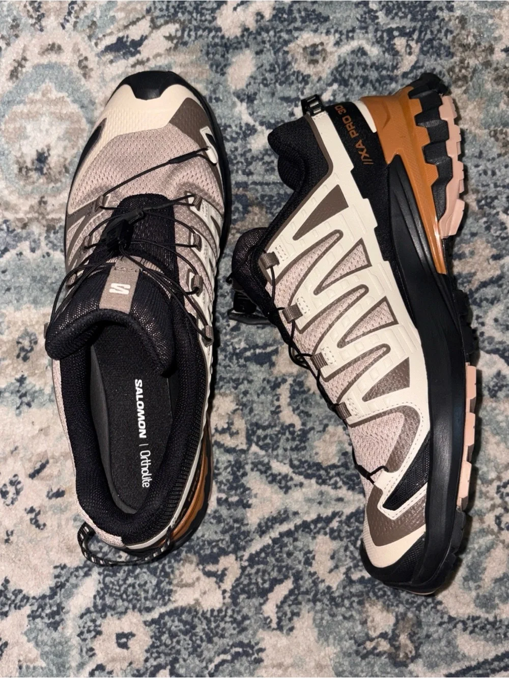 Salomon Women's Trail Running Shoes - Beige/Black Size 12